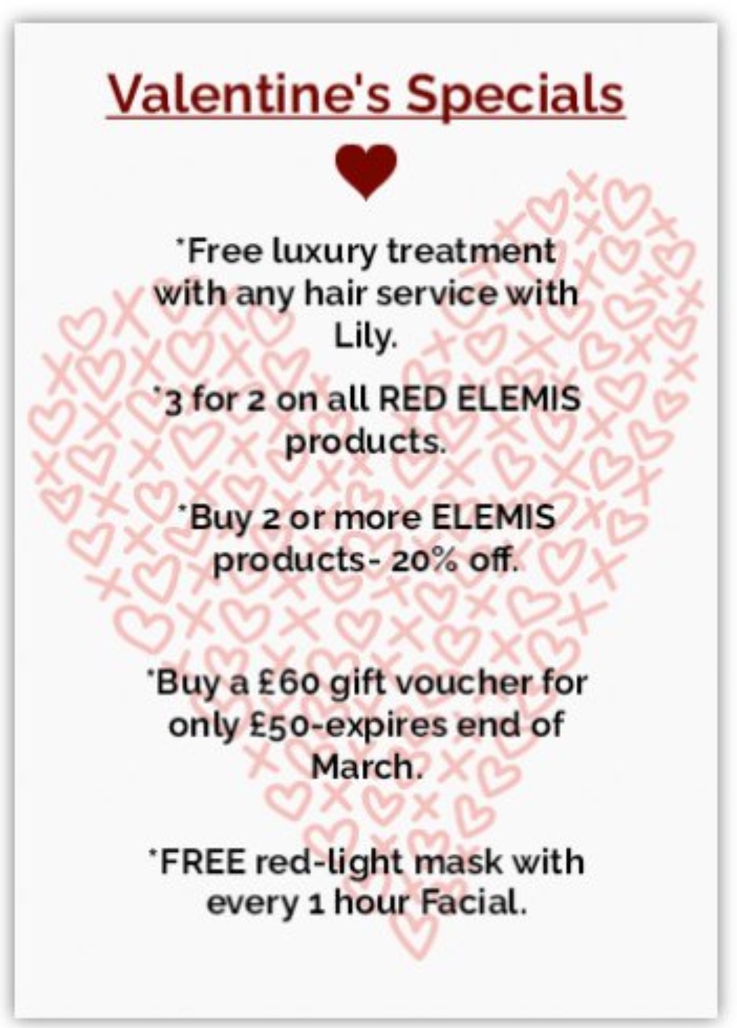 Valentine's Specials