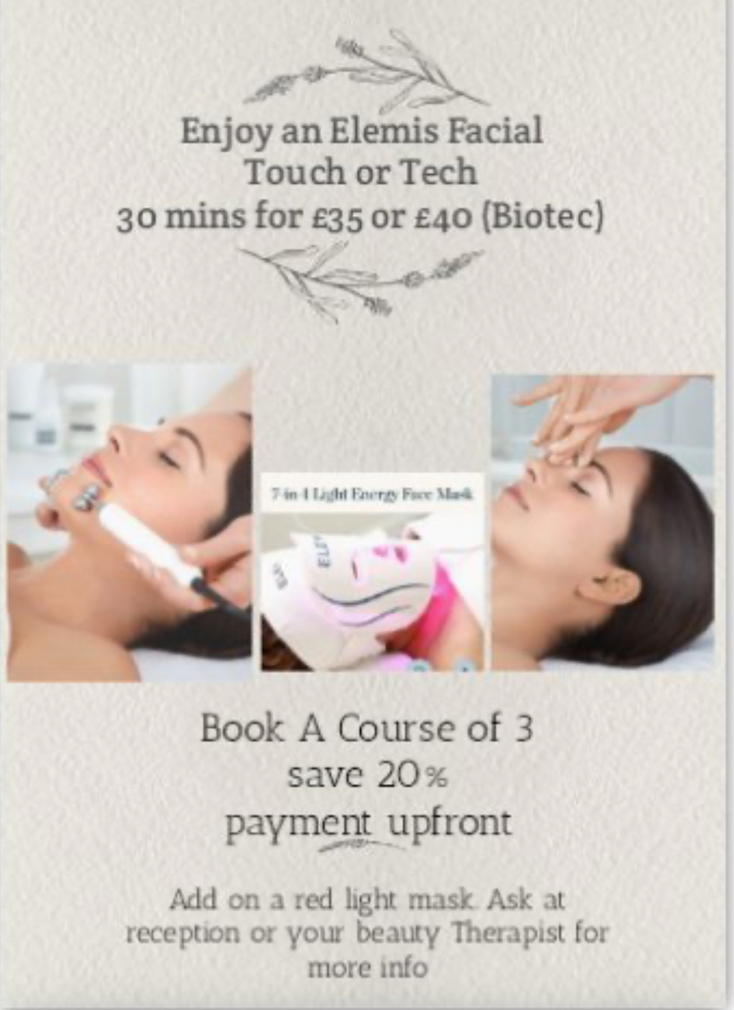COURSE OF 3 ELEMIS FACIALS